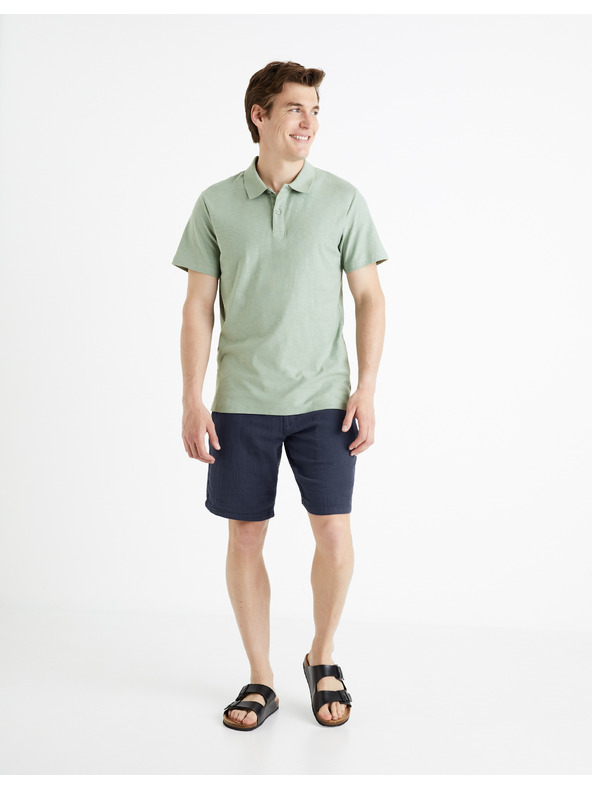 Celio Svijetlo siva muška base polo majica Celio Feflame