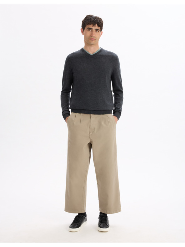 Celio Celio Semeriv tamno sivi muški vuneni džemper