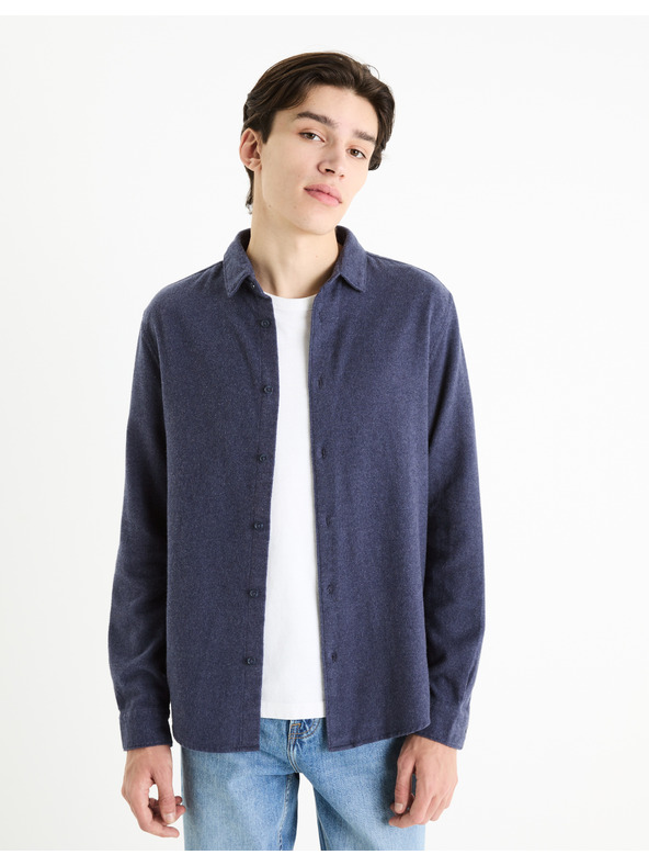 Celio Tamnoplava muška flanel košulja Celio Fanel