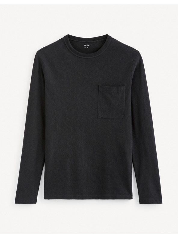 Celio Crna muška basic majica s Celio džepom