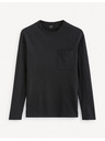 Celio Crna muška basic majica s Celio džepom