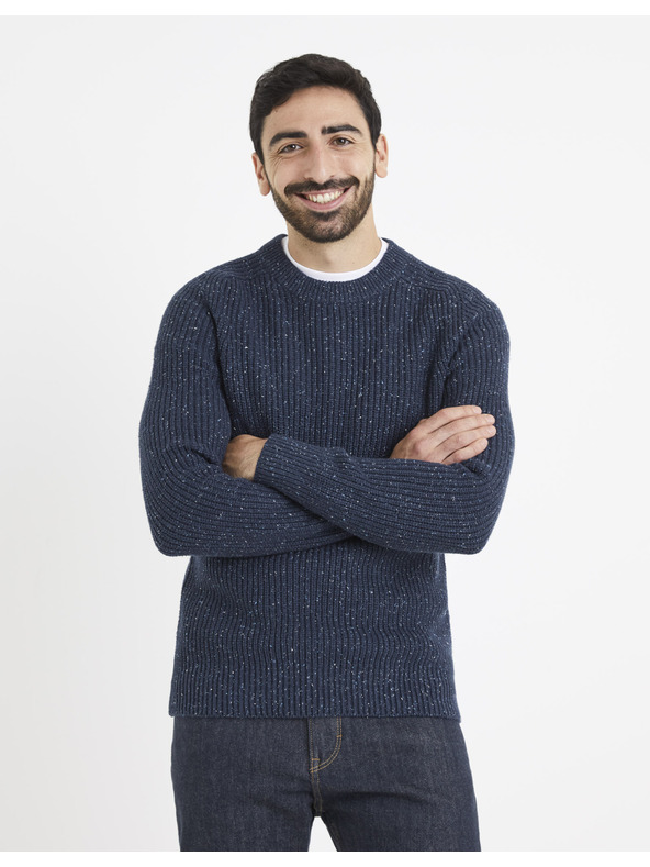 Celio Tamnoplavi muški tigrasti pulover Celio