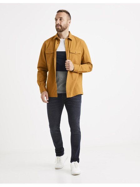 Celio Muška košulja boje senfa s Celio džepovima