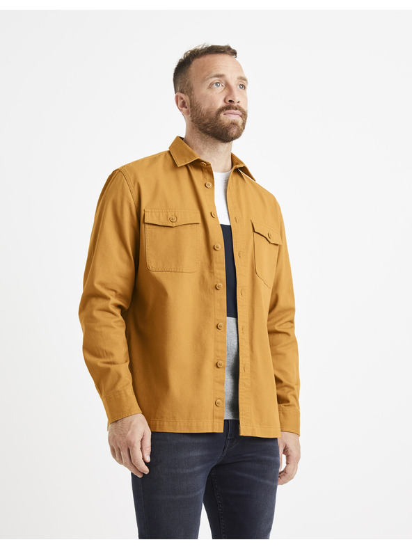 Celio Muška košulja boje senfa s Celio džepovima