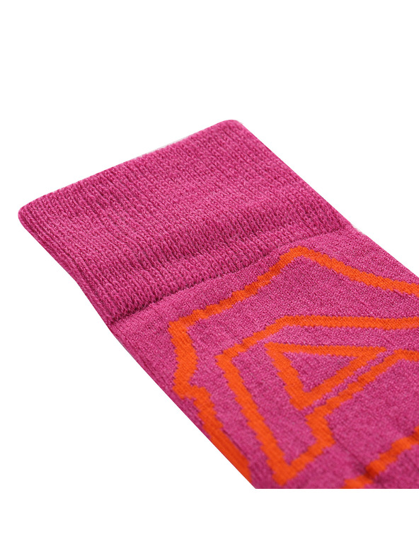 ALPINE PRO Tamno roze ženske Merino vunene čarape ALPINE PRO Phalte