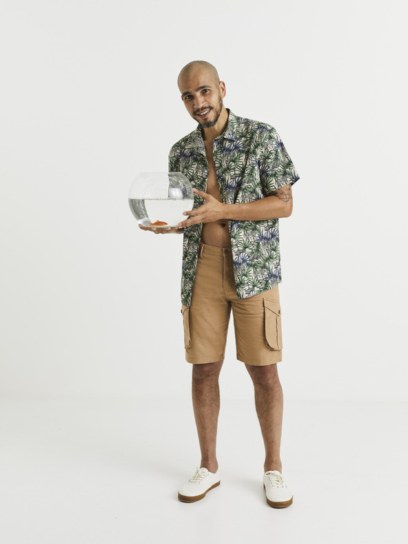 Celio Plavo-zelena muška košulja s uzorkom Celio Vawai