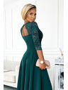 numoco Elegantna duga haljina s dekolteom od čipke - zelena Numoco AMBER