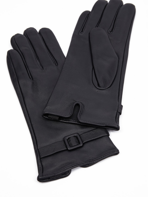 Orsay Crne ženske kožne rukavice ORSAY