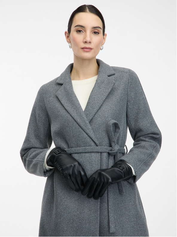 Orsay Crne ženske kožne rukavice ORSAY