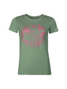 ALPINE PRO Zelena ženska majica s printom ALPINE PRO ECCA