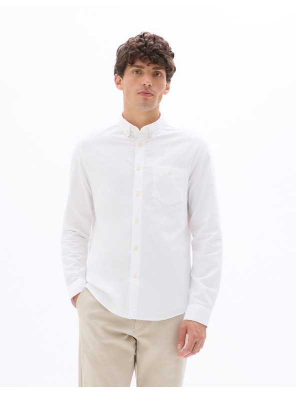 Celio Bijela muška obična pamučna košulja Celio Daxford