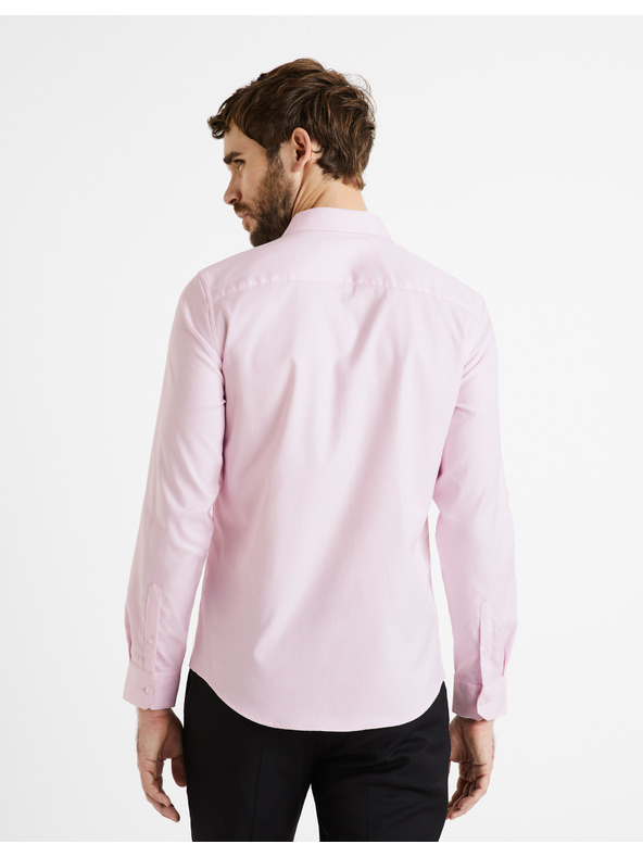 Celio Svijetlo ružičasta muška uska košulja Celio Narox
