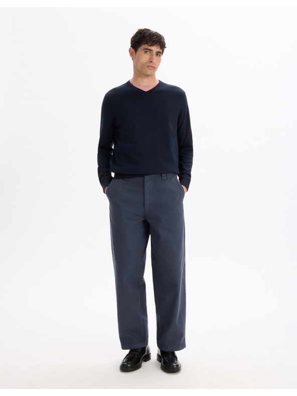 Celio Tamnoplavi muški basic džemper Celio Decotonv