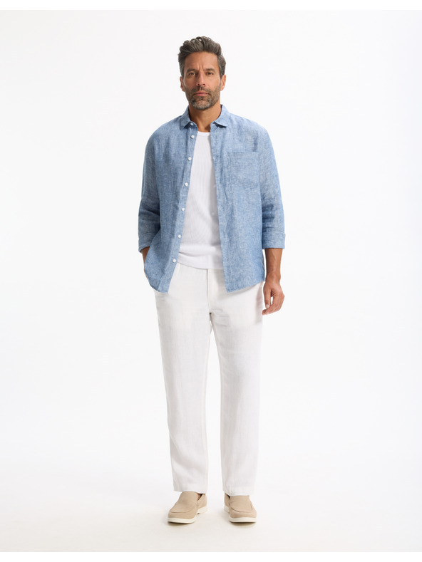 Celio Celio Daflix plava muška lanena košulja