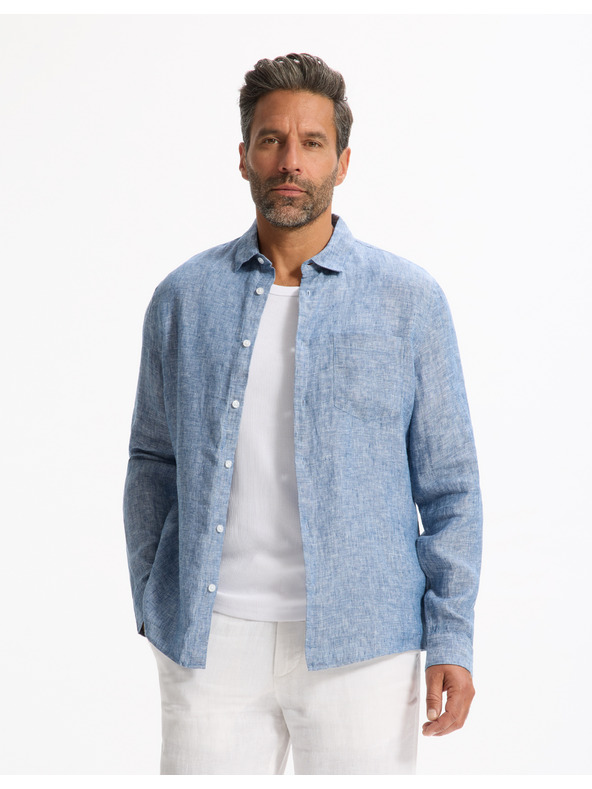 Celio Celio Daflix plava muška lanena košulja