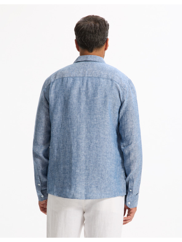 Celio Celio Daflix plava muška lanena košulja