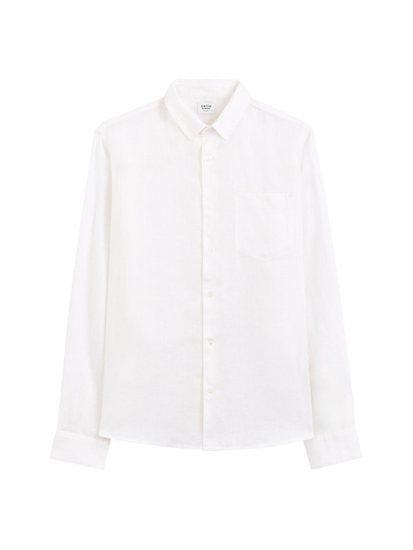 Celio Celio Daflix bijela muška lanena košulja