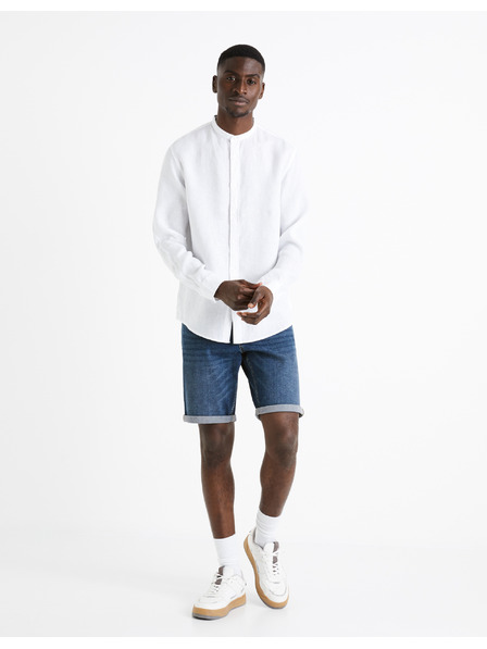 Celio Celio Damaolin bijela muška lanena košulja