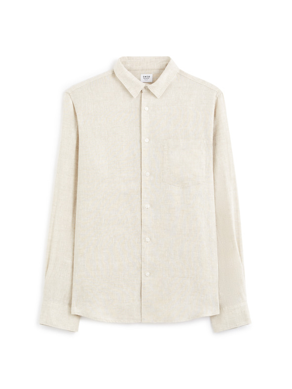 Celio Celio Daflix krem ​​lanena košulja za muškarce