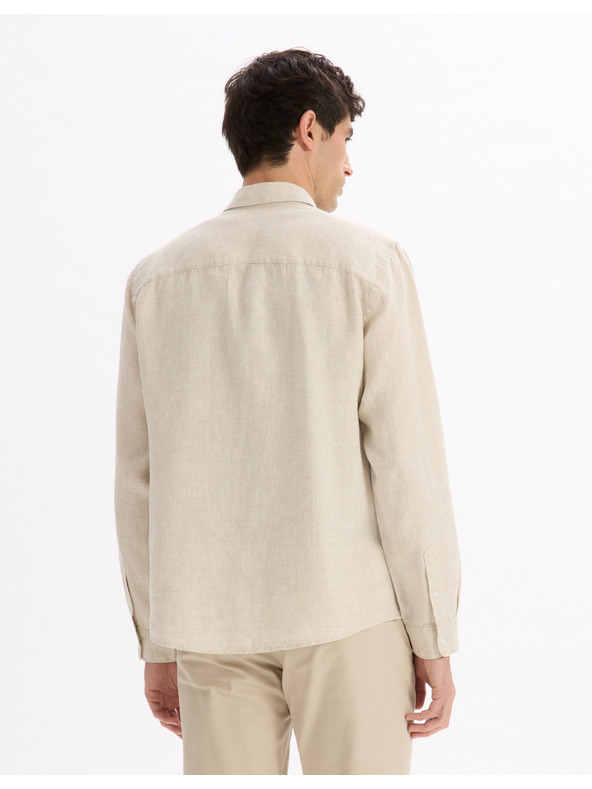 Celio Celio Daflix krem ​​lanena košulja za muškarce