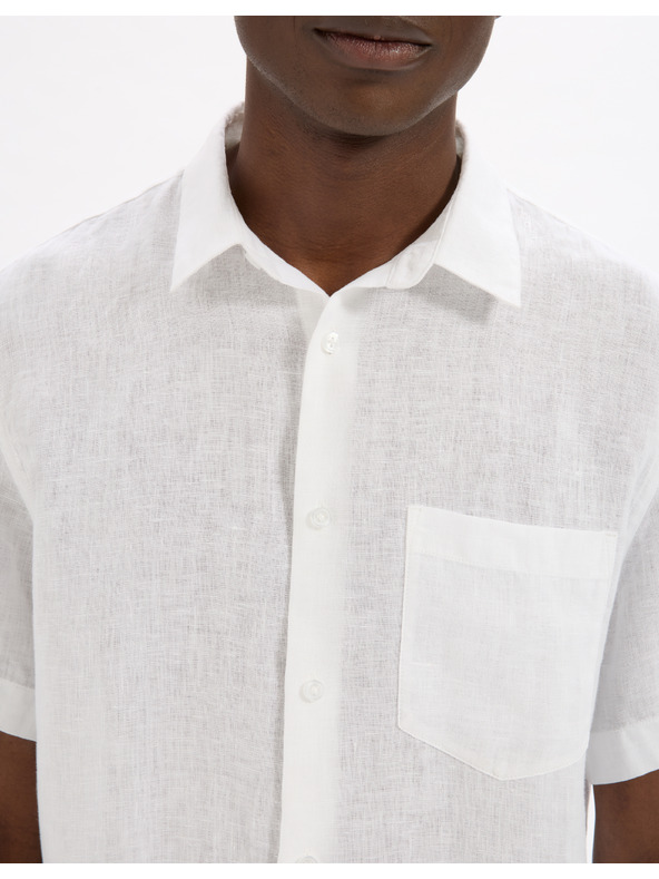 Celio Celio Damarlin bijela muška lanena košulja