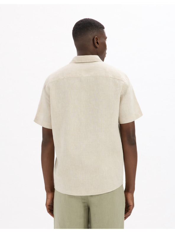 Celio Celio Damarlin krem ​​lanena košulja za muškarce