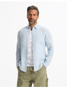 Celio Svijetloplava muška lanena košulja Celio Daflix