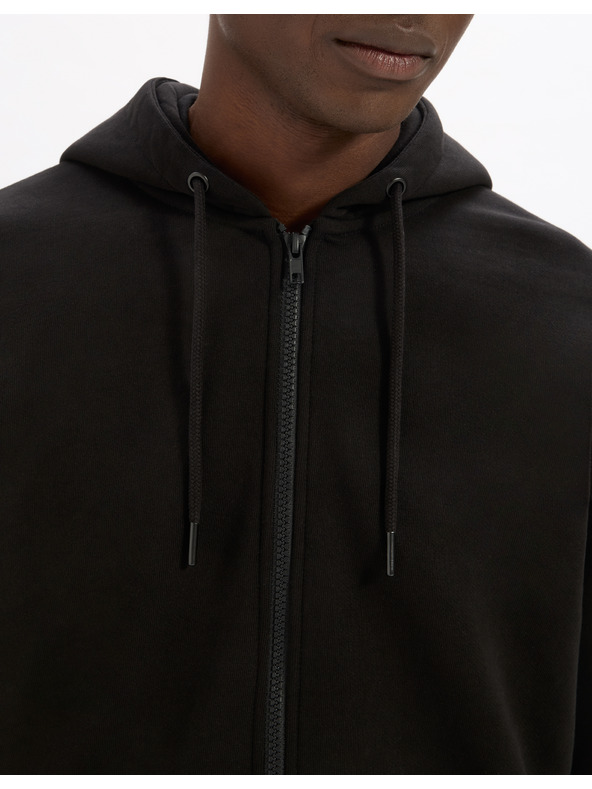 Celio Crna muška base majica s kapuljačom Celio Fethree