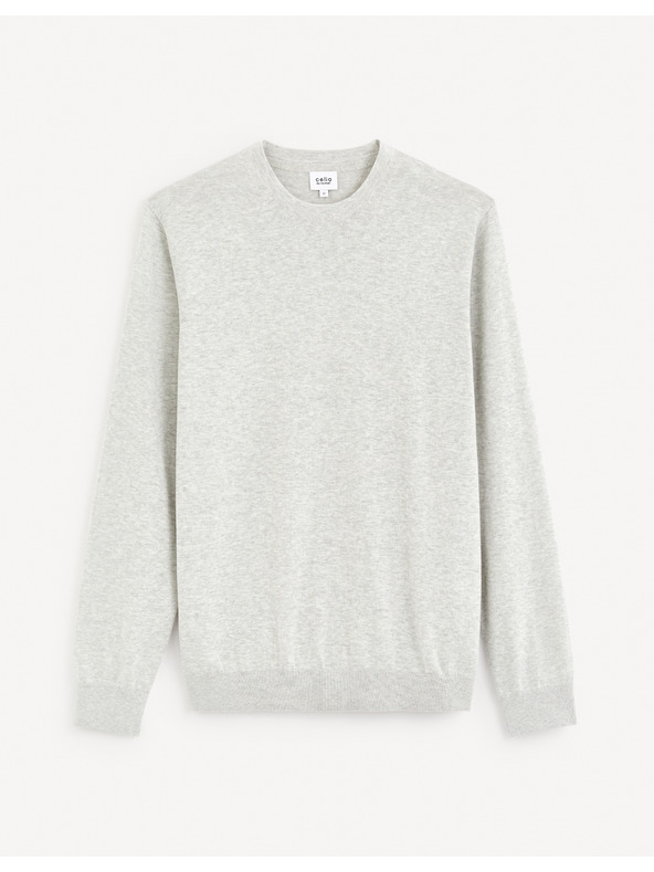 Celio Svijetlo sivi muški base džemper Celio Decoton