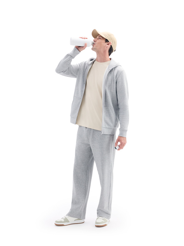 Celio Svijetlo sivi muški base sweatshirt Celio Fethree