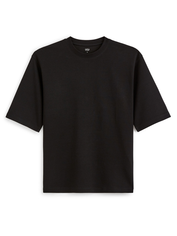 Celio Crna muška majica kratkih rukava Celio Gehem