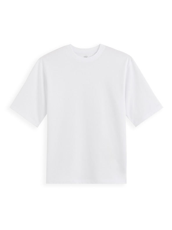 Celio Bijela muška majica kratkih rukava Celio Gehem