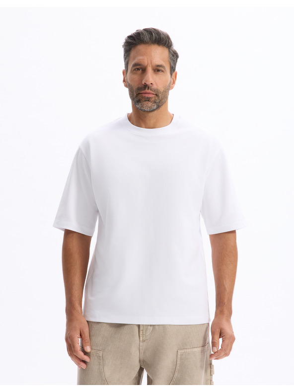 Celio Bijela muška majica kratkih rukava Celio Gehem