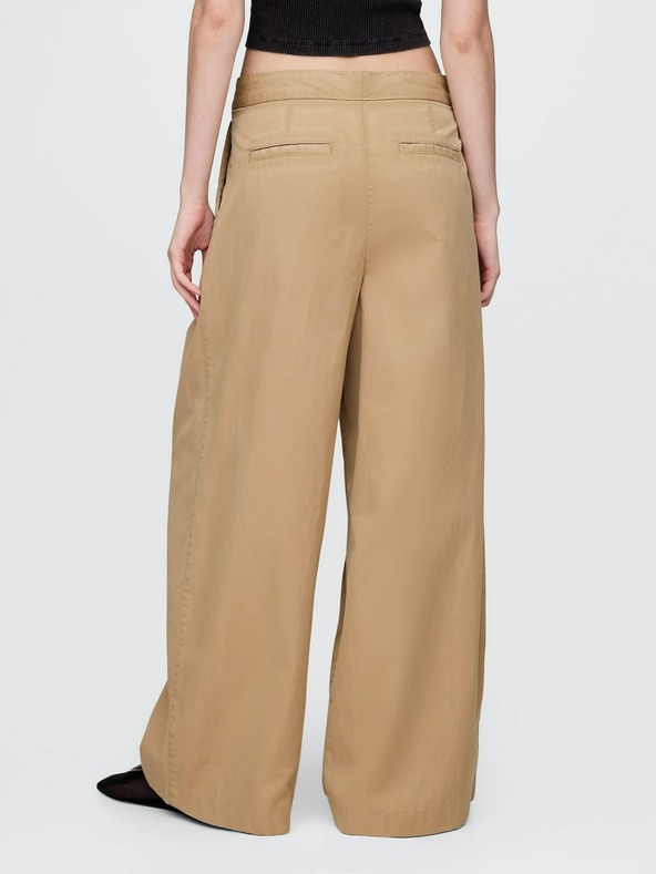 GAP Plisirane keperne khaki hlače High Rise wide-leg GAP