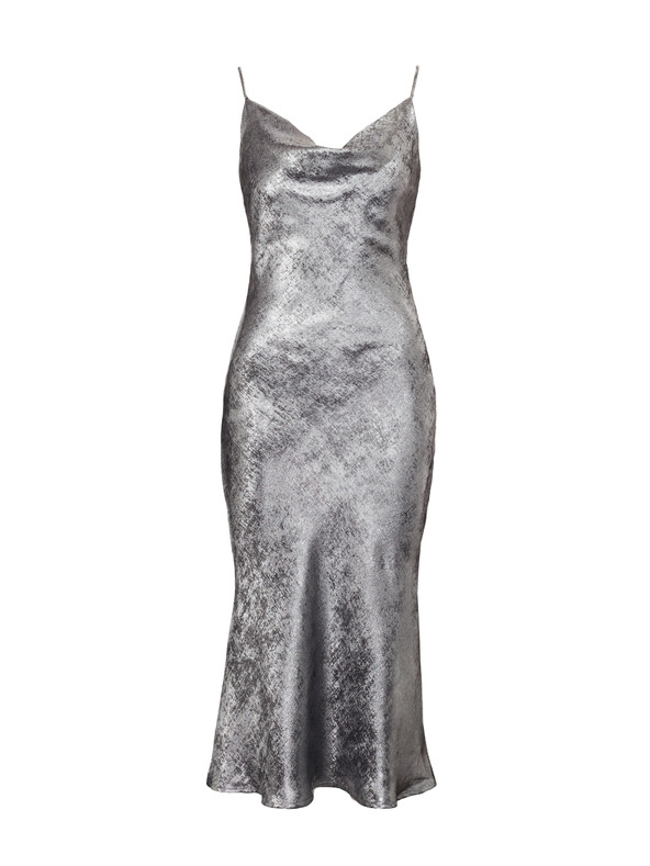 Orsay Srebrna ženska haljina na naramenice ORSAY