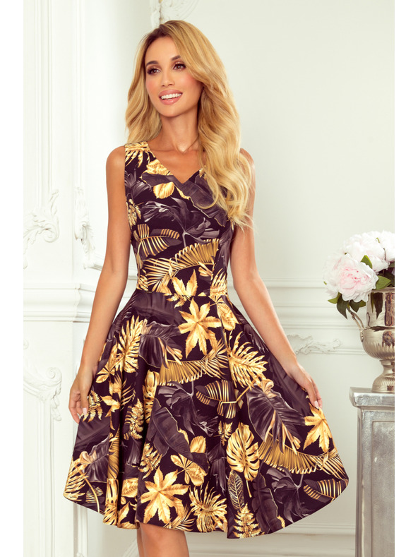 numoco Haljina - izrez u obliku srca - Numoco zlatni listići