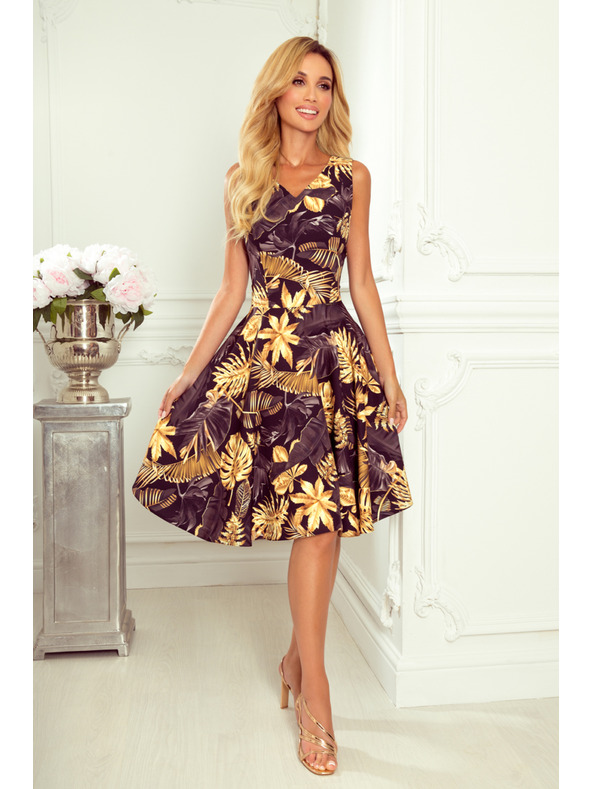 numoco Haljina - izrez u obliku srca - Numoco zlatni listići