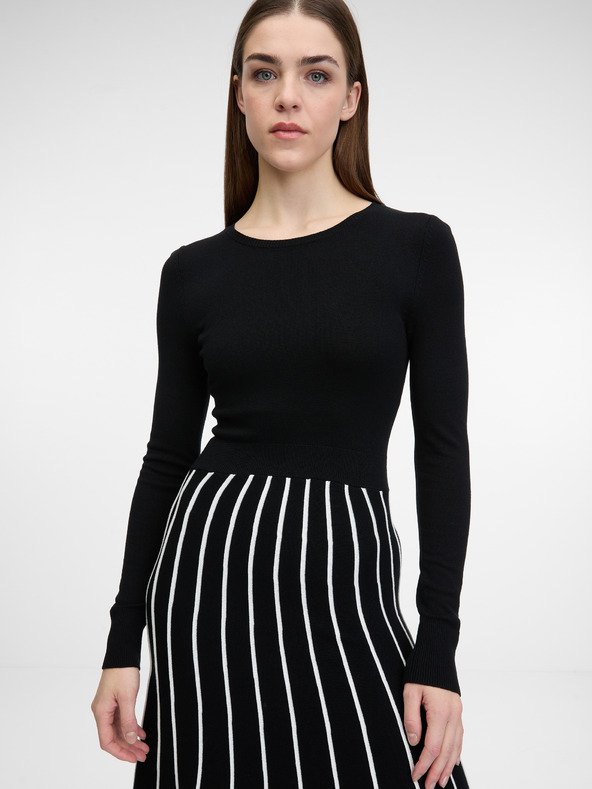 Orsay Crna ženska haljina do koljena ORSAY