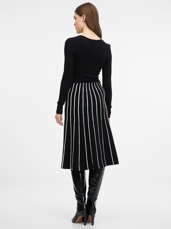 Orsay Crna ženska haljina do koljena ORSAY