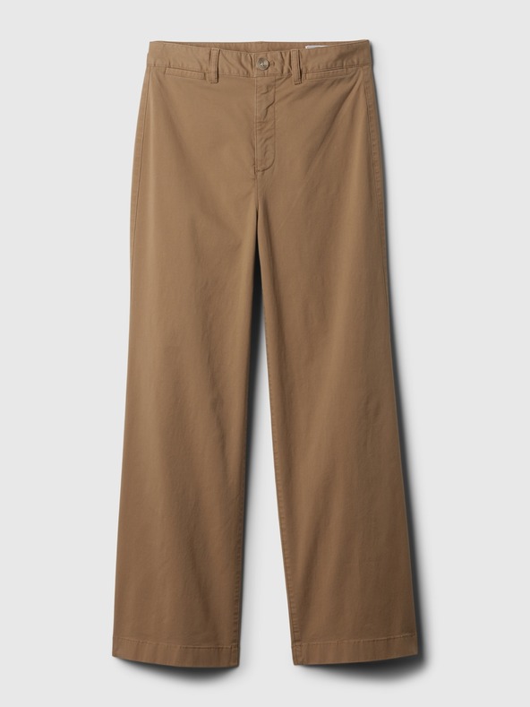 GAP Khaki hlače High Stride wide-leg gležnjače GAP