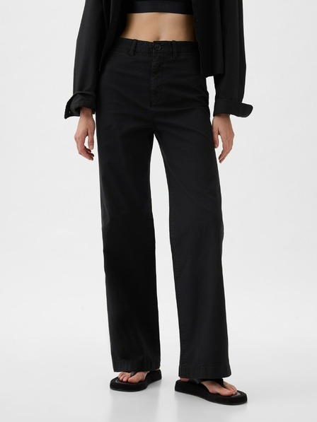 GAP Khaki hlače High Stride wide-leg gležnjače GAP