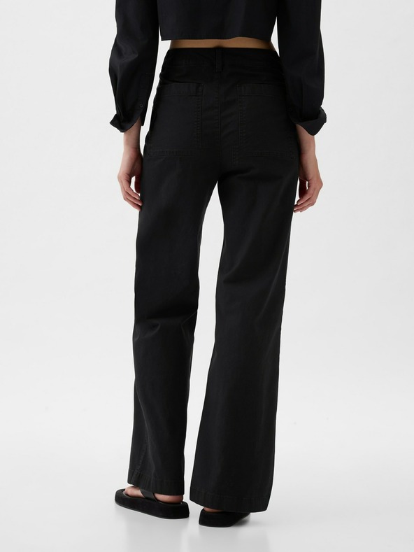 GAP Khaki hlače High Stride wide-leg gležnjače GAP