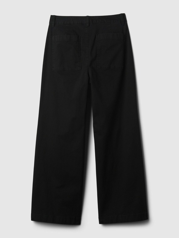 GAP Khaki hlače High Stride wide-leg gležnjače GAP