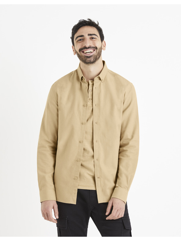 Celio Celio Vafla bež košulja