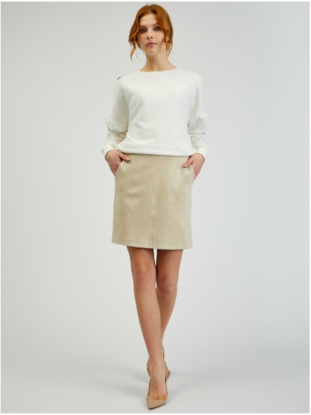 Orsay Bež ženska suknja od brušene kože ORSAY