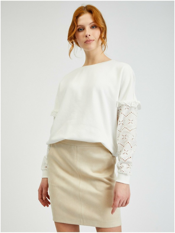 Orsay Bež ženska suknja od brušene kože ORSAY