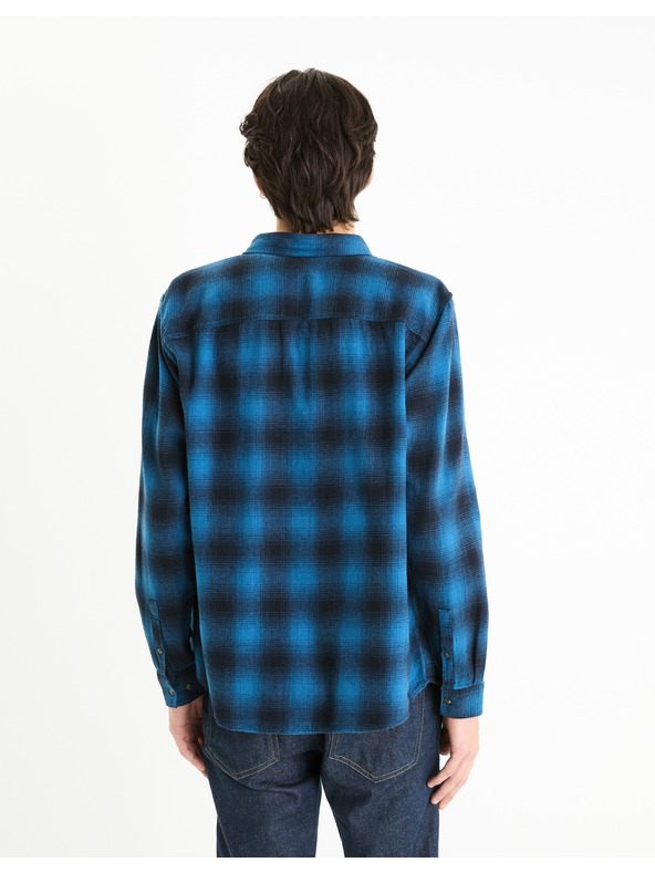 Celio Plava muška karirana košulja Celio Fabuche