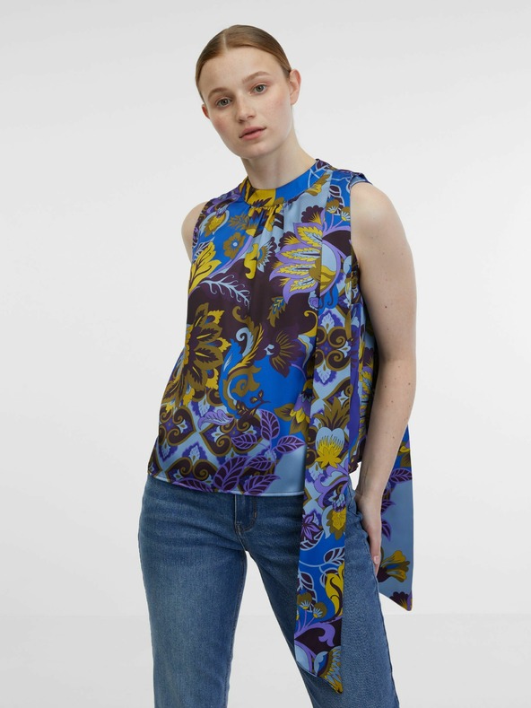 Orsay Plava ženska satenska bluza s uzorkom ORSAY