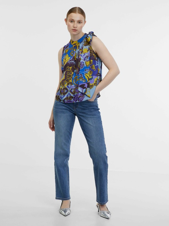 Orsay Plava ženska satenska bluza s uzorkom ORSAY