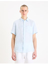Celio Svijetloplava lanena košulja na pruge Celio Damarlin za muškarce